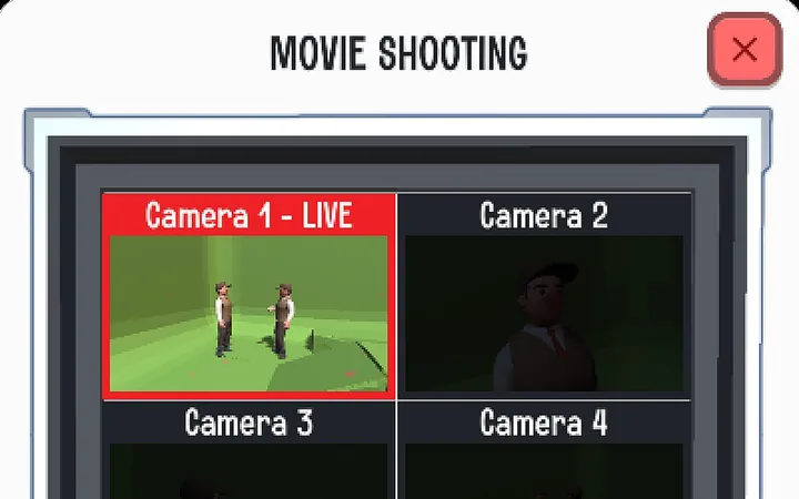 Game screenshot: shooting a movie